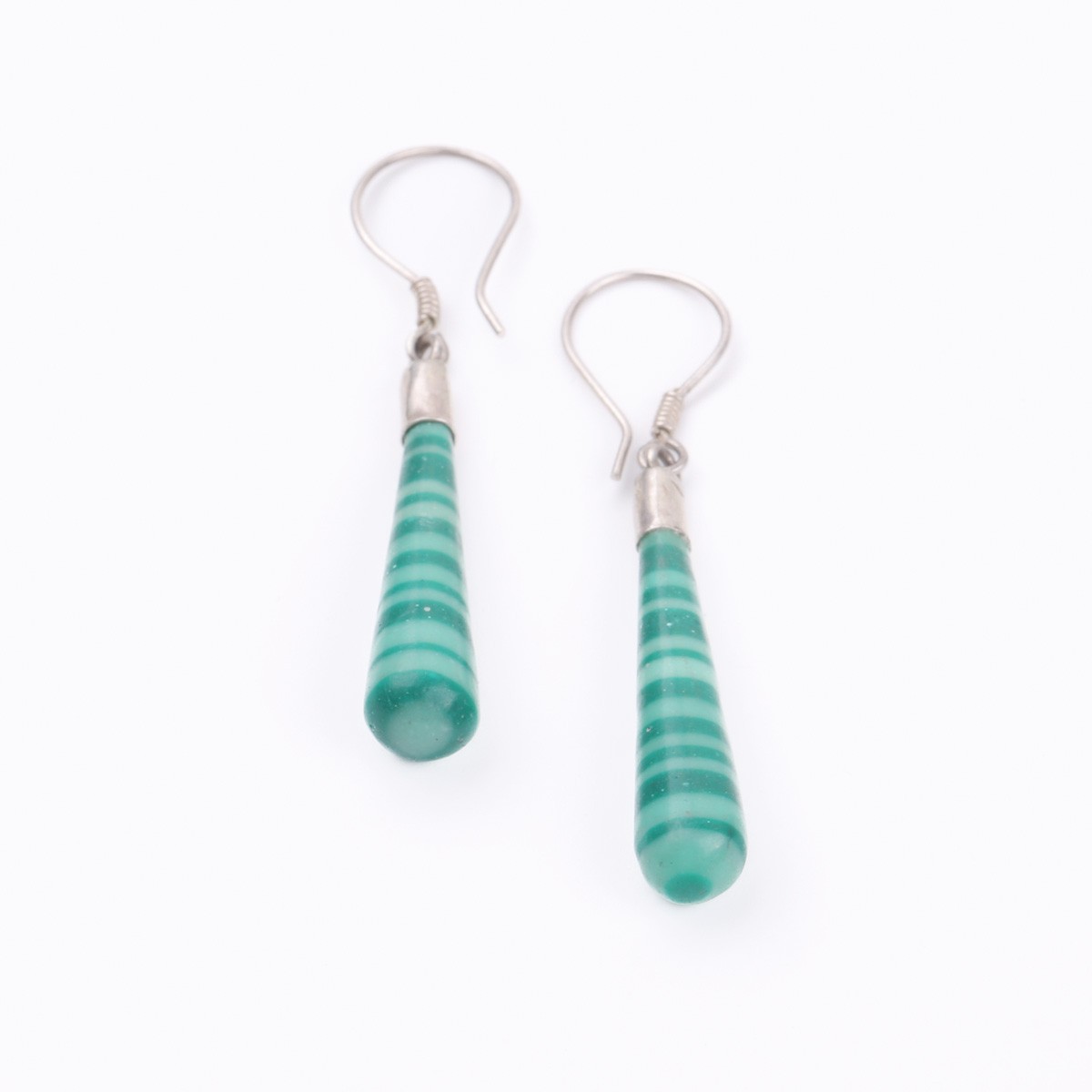 Malachite Earrings | Hook Silver Earrings 3
