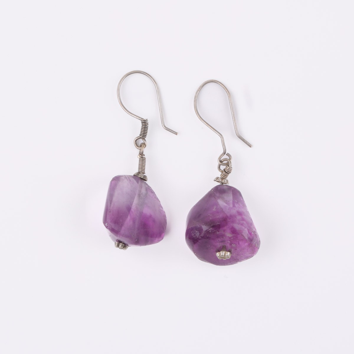 Amethyst Stone Earrings | Wire-Hook Earrings 1