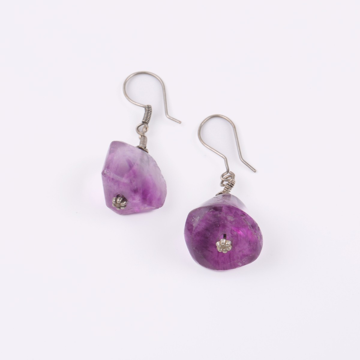 Amethyst Stone Earrings | Wire-Hook Earrings 3