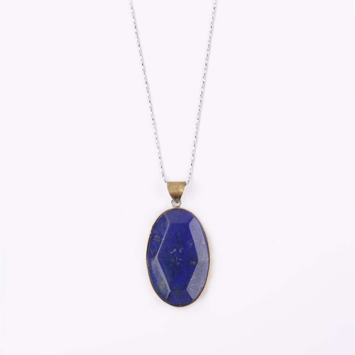Lapis Drop Pendant | Emerald Cut Necklace 1