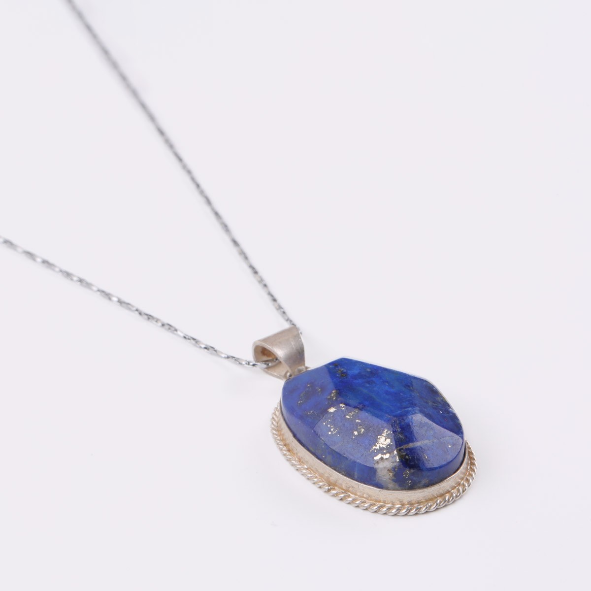 Lapis Lazuli Drop Necklace | Silver Pendant 2