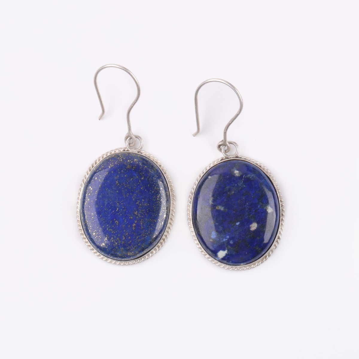 Lapis Lazuli Jewelry Set | Round Silver Set 5