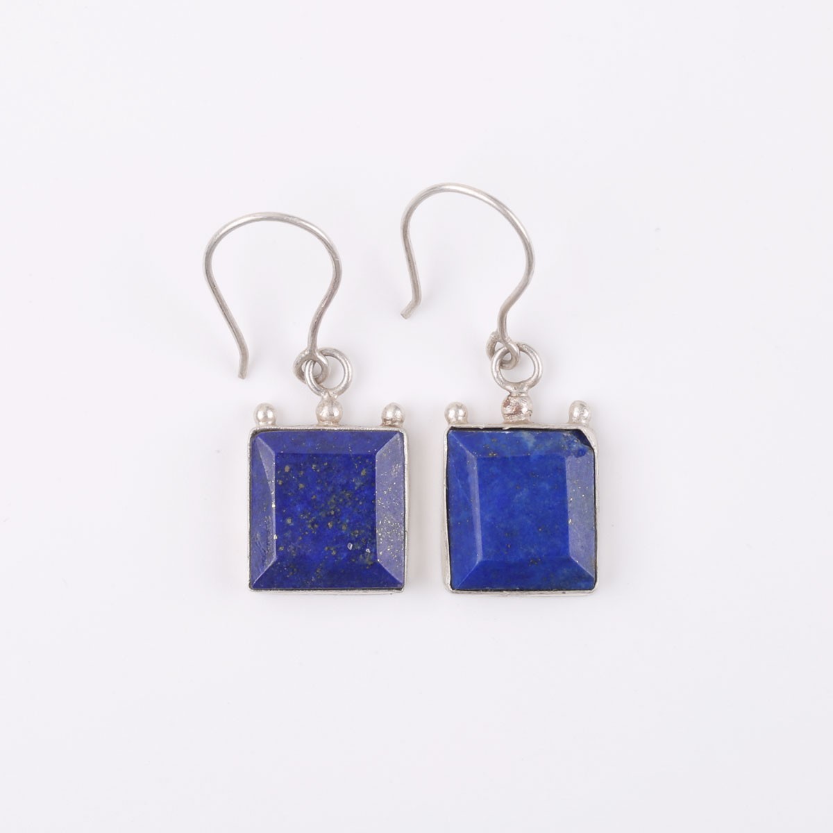 Lapis Silver Set | Square Shape Pendant With Earrings & Ring 4