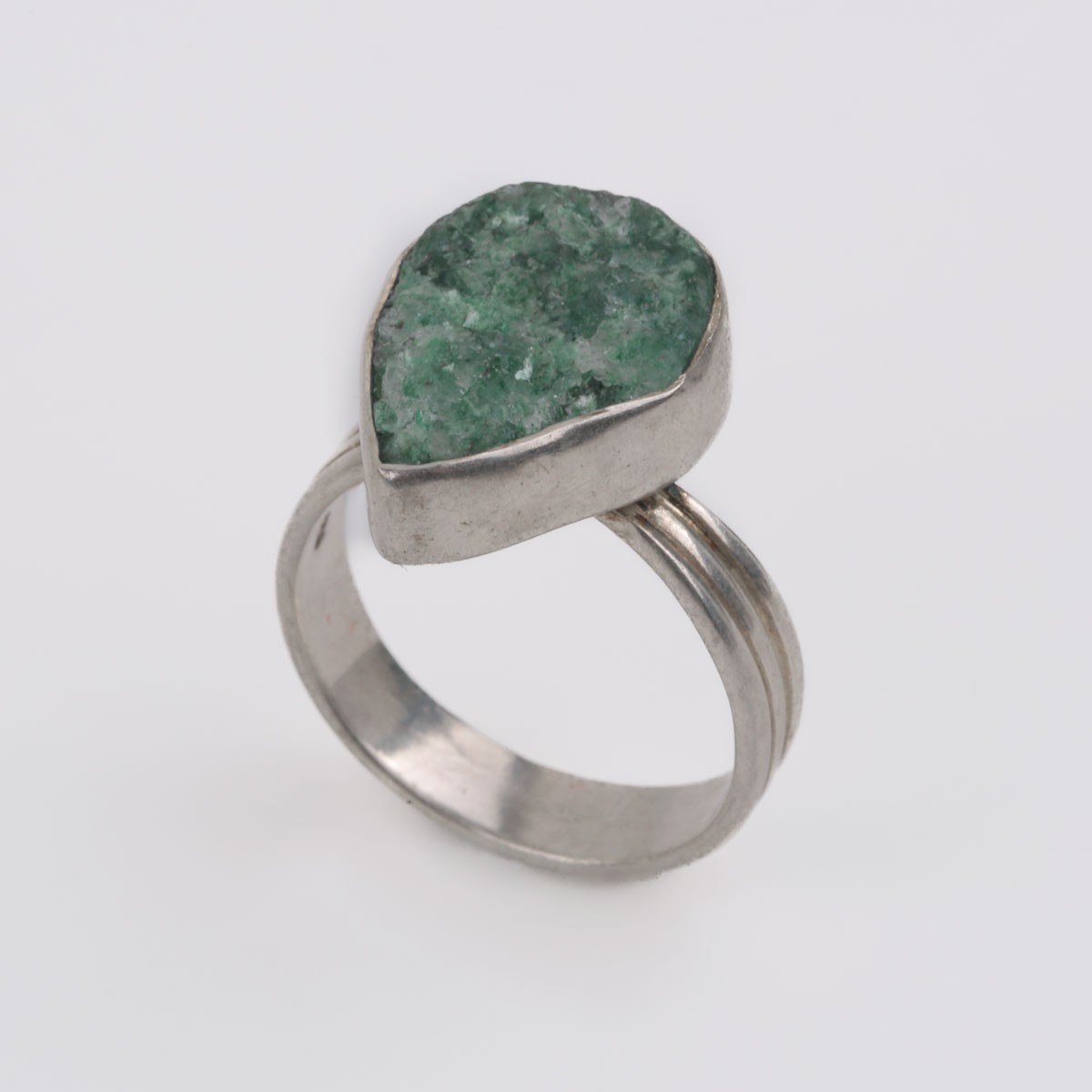 Green Turquoise Ring | Pear Shape Silver Ring 2