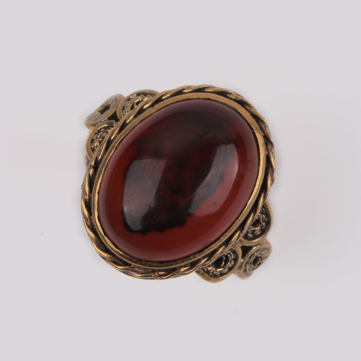 Silver Agate Ring | Brass Halo Ring 3