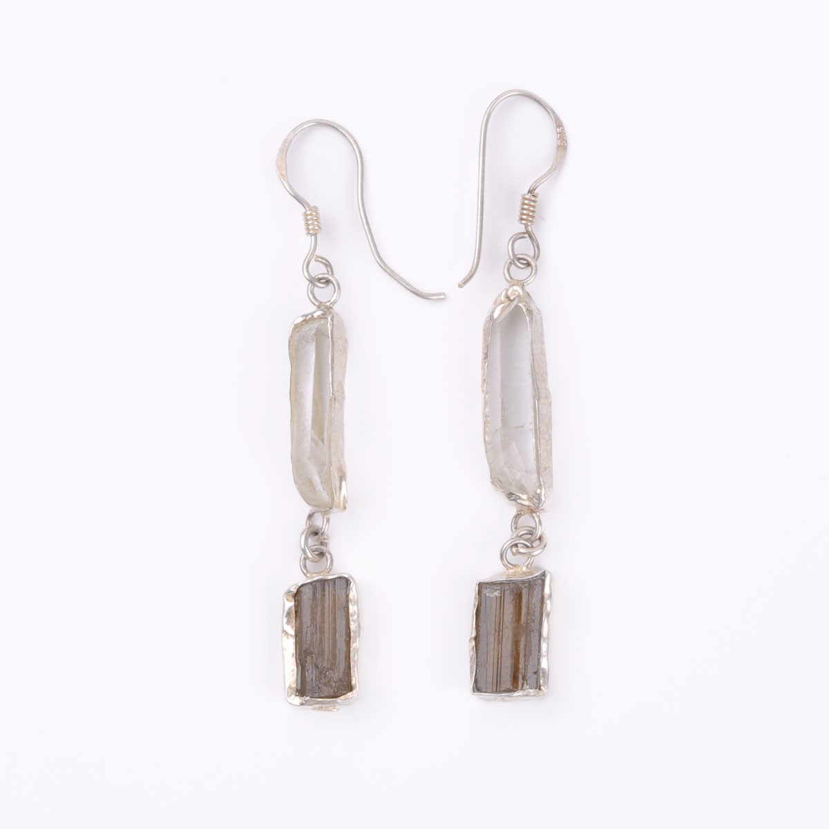 Aquamarine & Beruj Stone Earrings | Dangle Silver Earrings 1