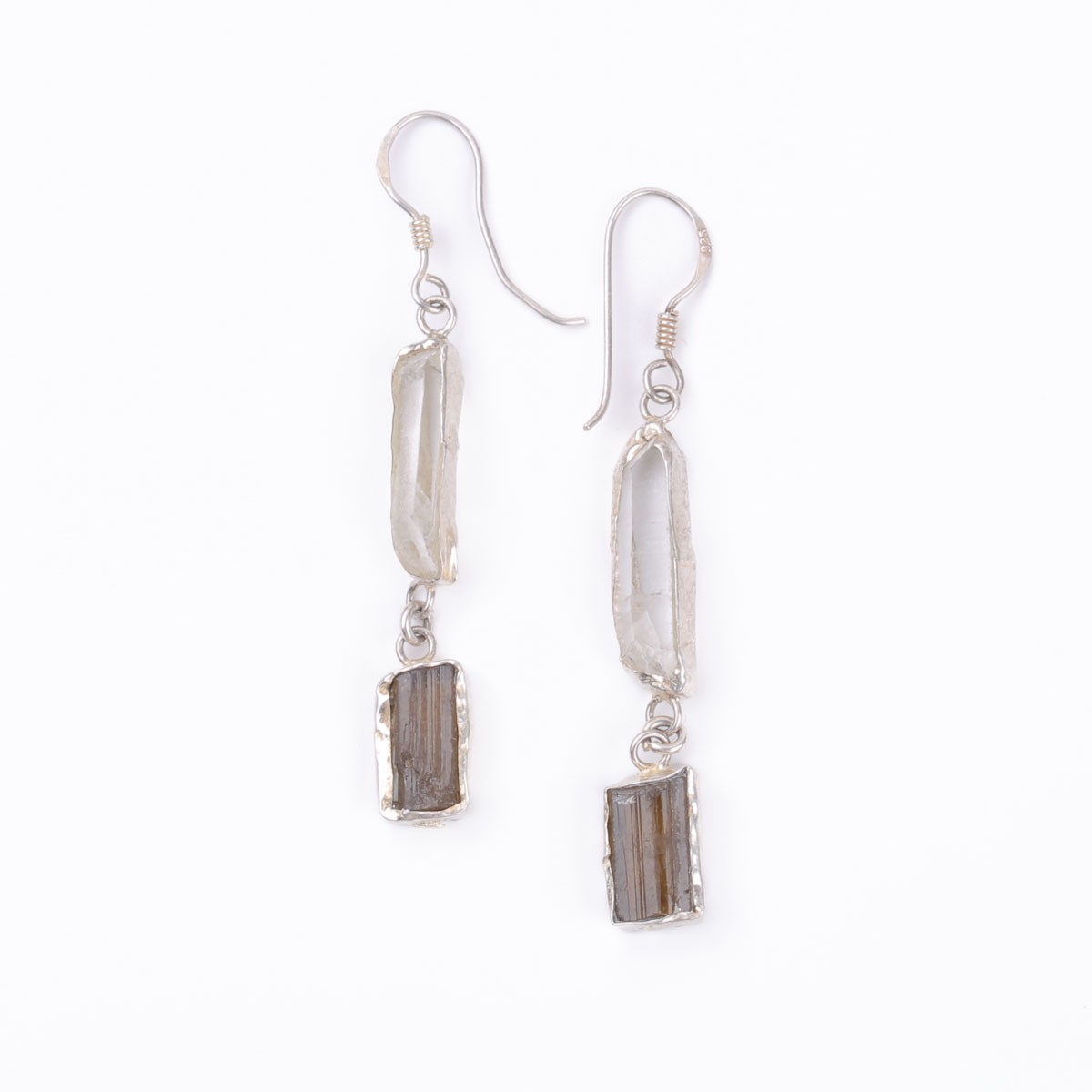 Aquamarine & Beruj Stone Earrings | Dangle Silver Earrings 2