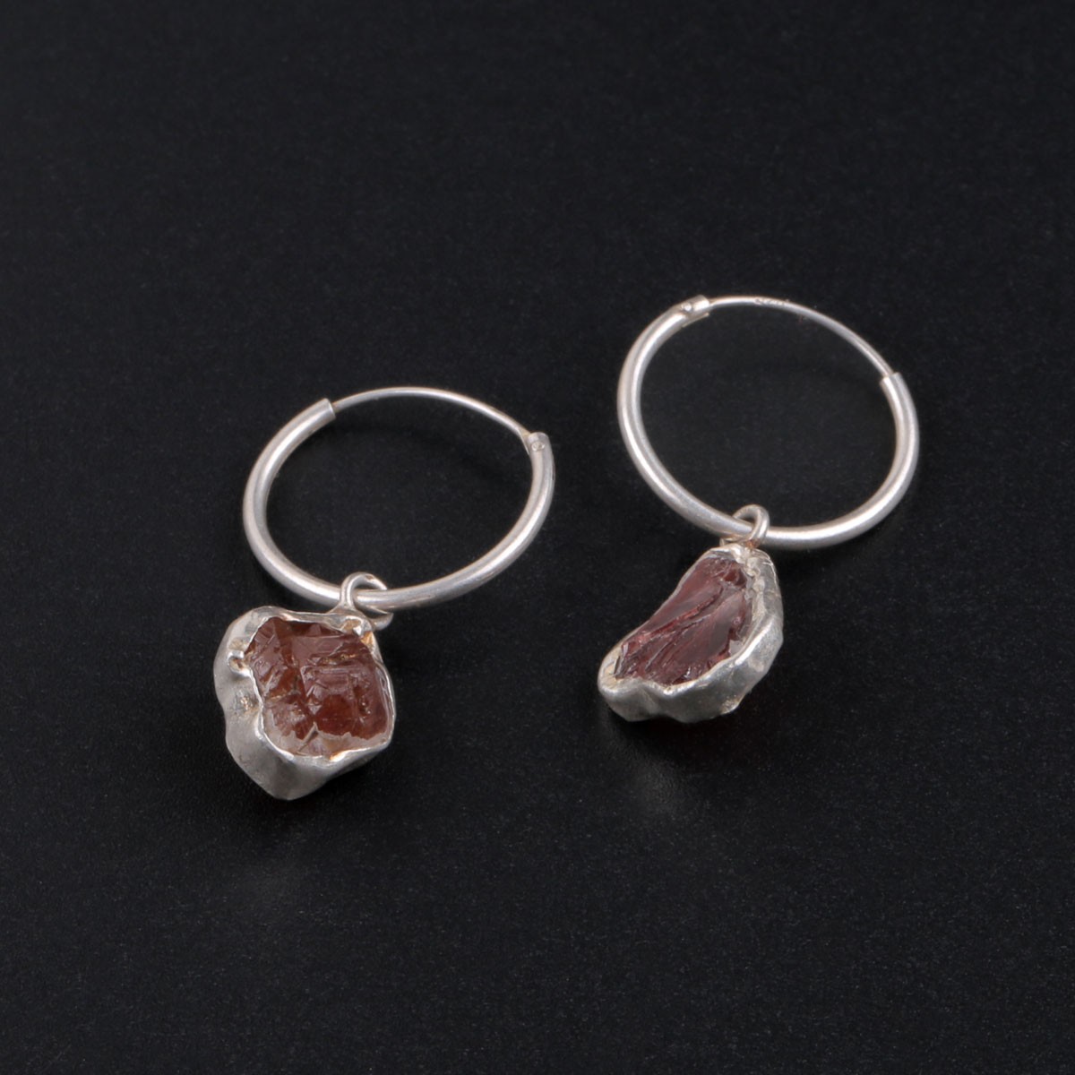 Ruby Stone Earrings | Hoop Earrings  3