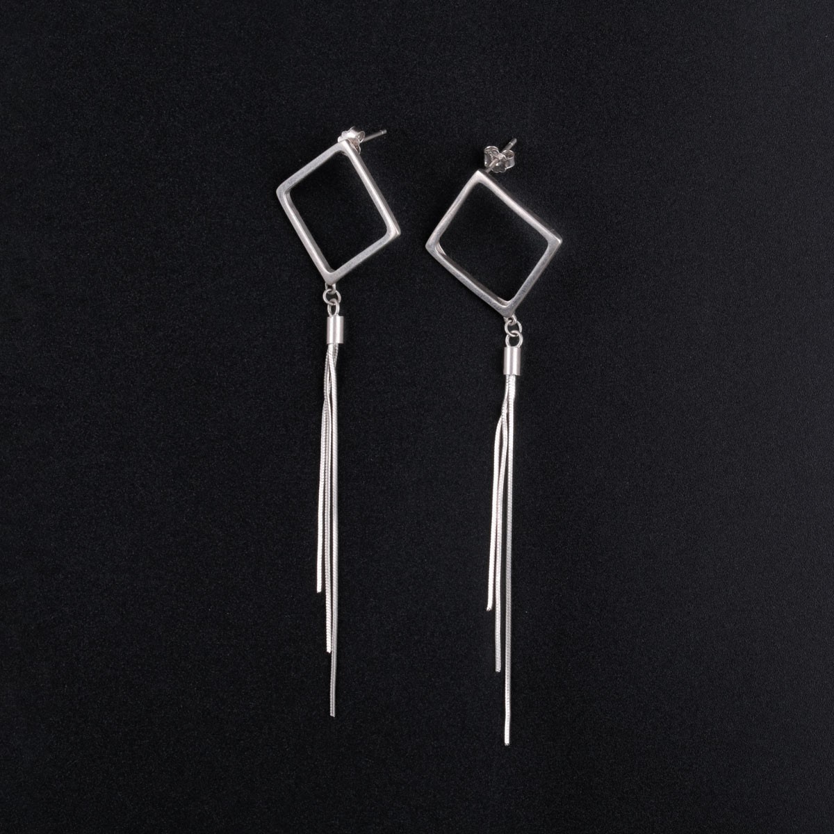 Silver Shoulder Earings | Drop Multi-Strand Earrings  1