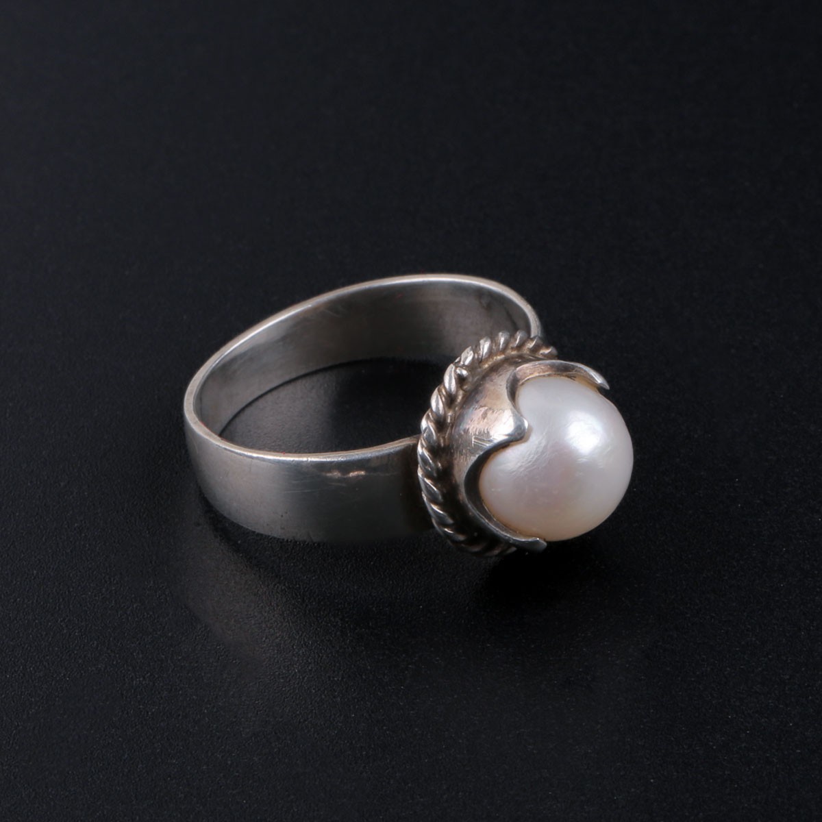 Pearl Matching Earrings & Ring | Silver Dangle Earrings With Ring 3