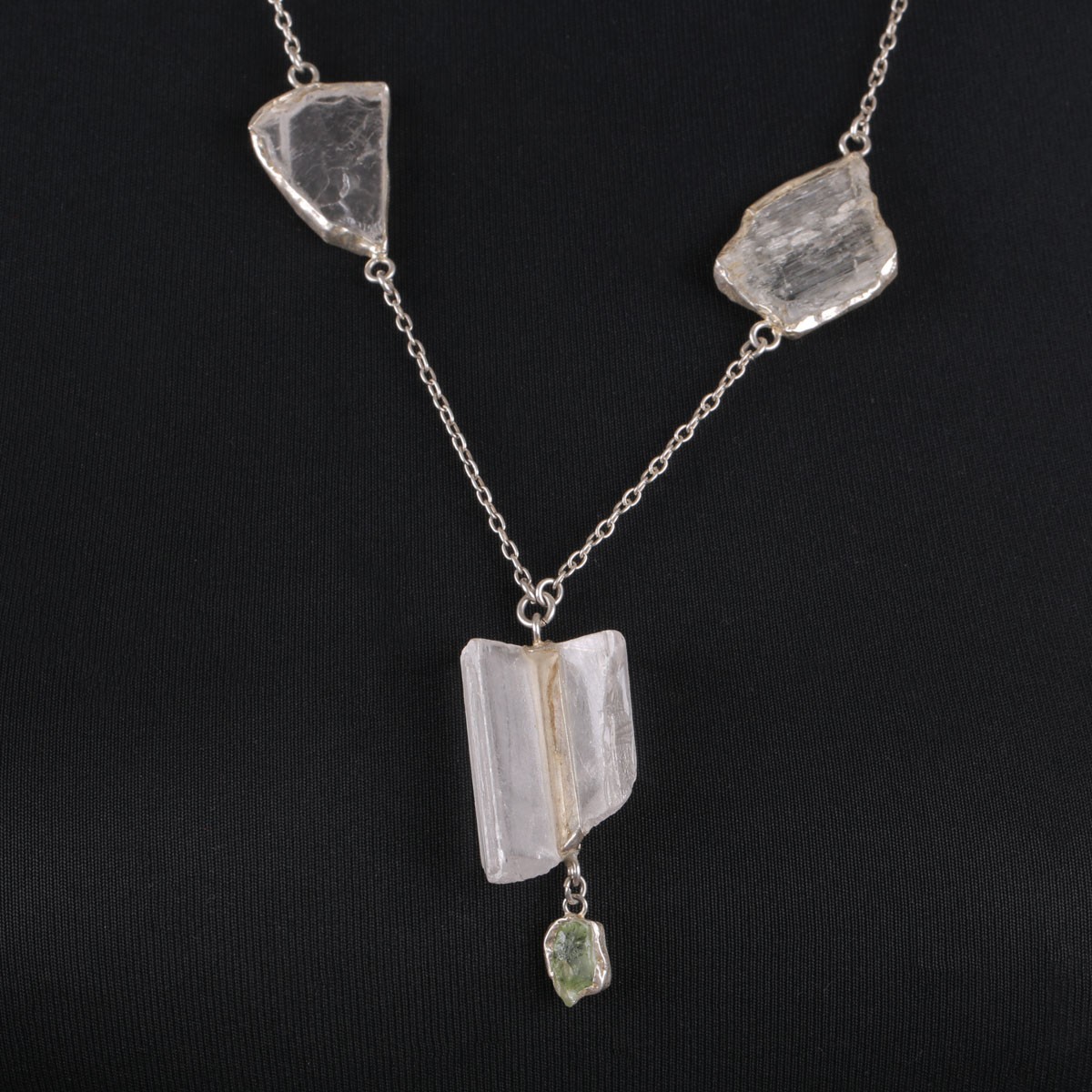 Silver Multi-Stone Necklace | Silver Chain Necklace  3