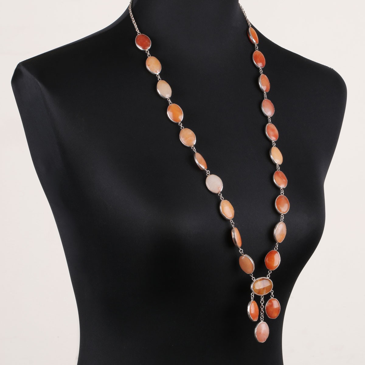 Agate Chain Necklace | Silver Charm Locket 2