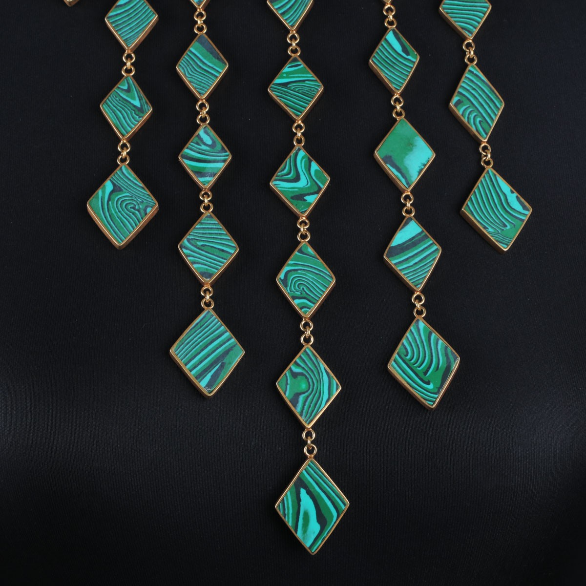 Malachite Necklace | Drippy Bib Necklace 2