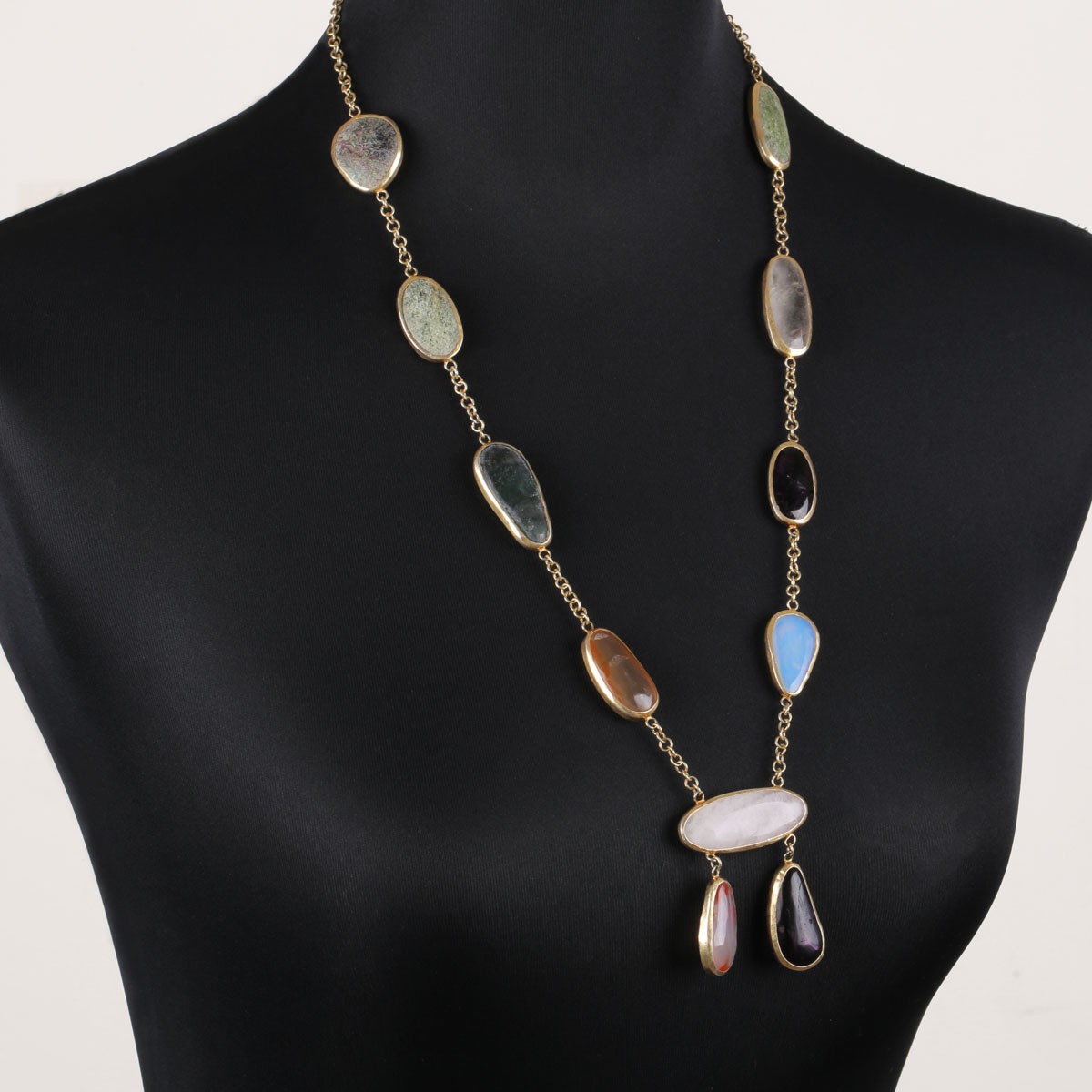 Agate Beaded Necklace |Multi-Stone Pendant 2