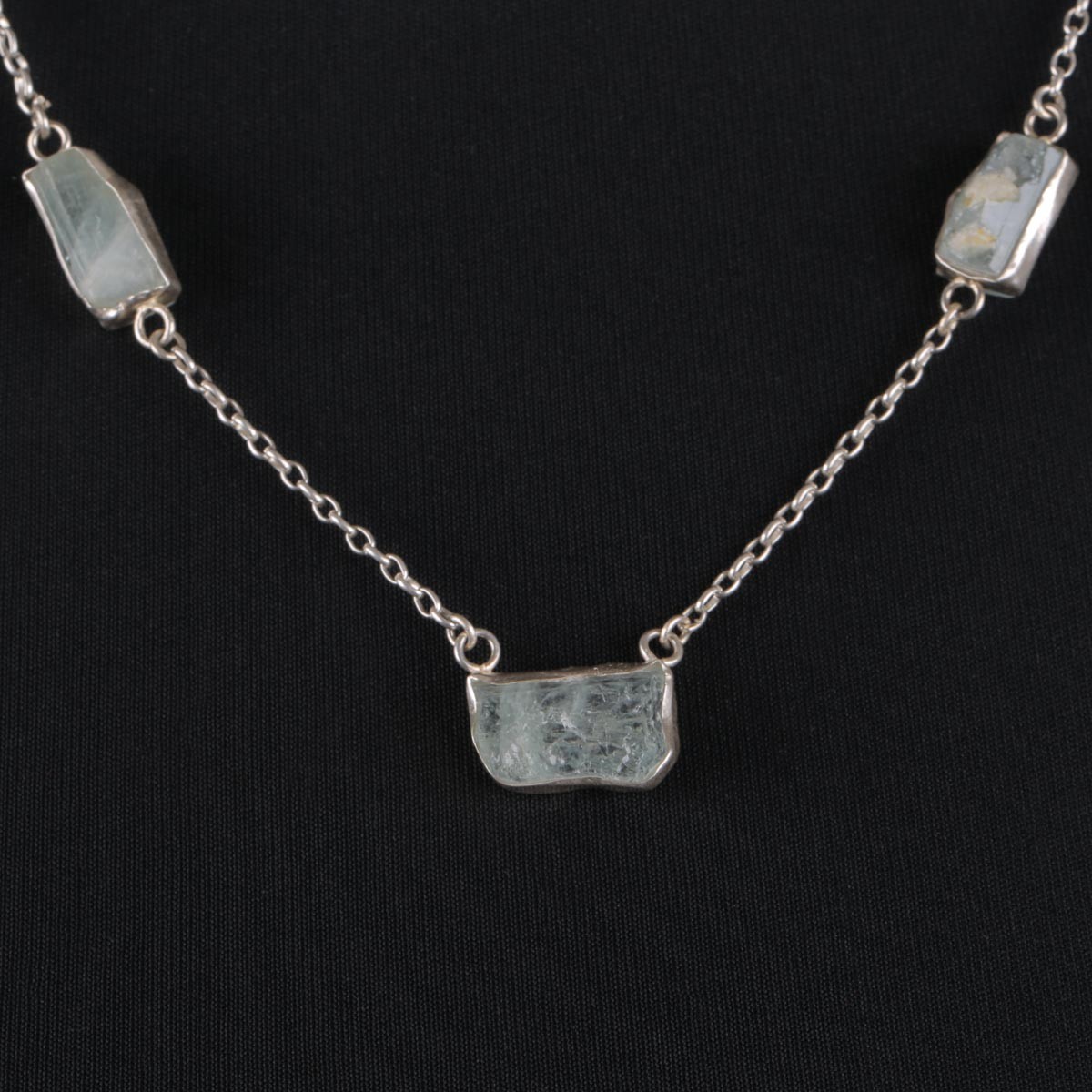 Topaz Silver Necklace | Station Pendant 3