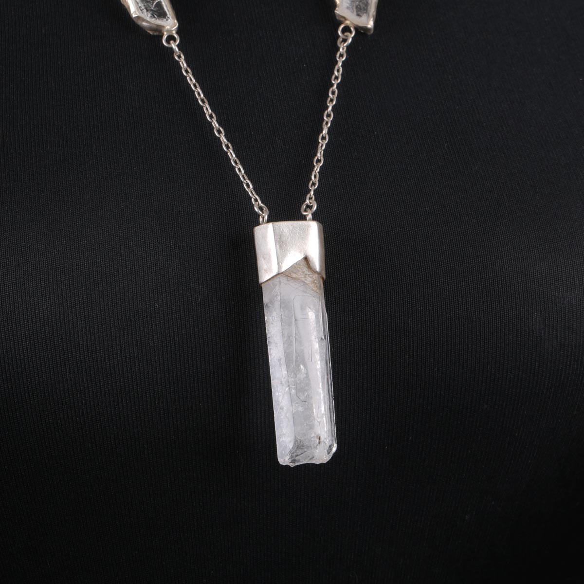 Crystal Drop Pendant | Silver Necklace 3