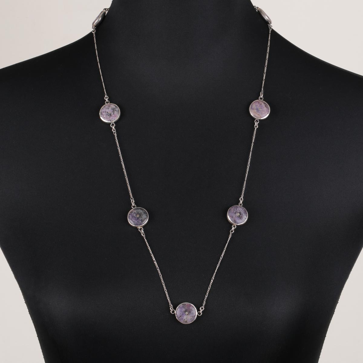 Agate Stone Necklace | Station Silver Pendant 1