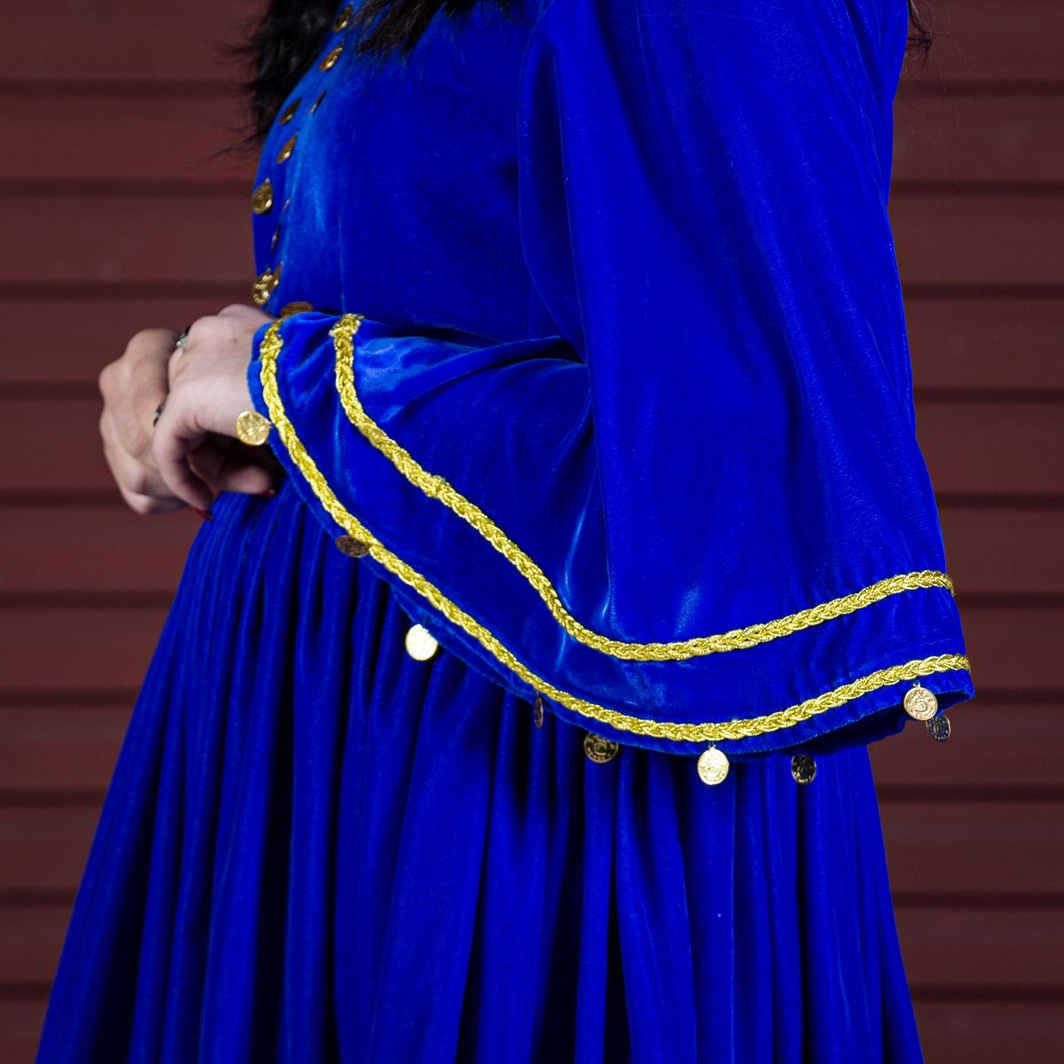 Afghan Short Blue dress - Blue, Burgundy 3
