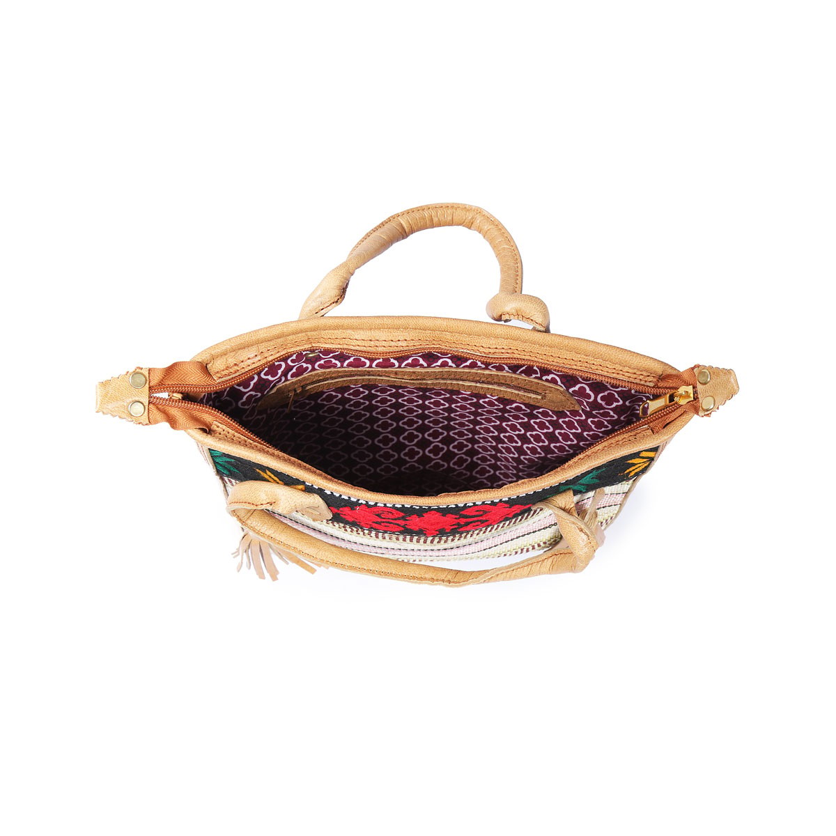 Leather Tassel Bag | Tote Embroidered Bag 3