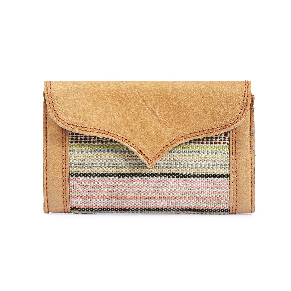 Leather Clutch Hand Purse | Cream Envelope Handbag 1