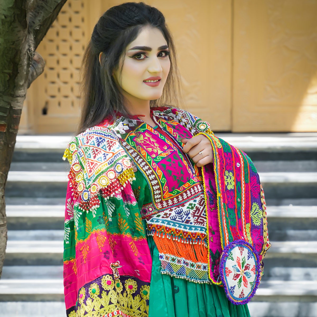 Velvet Kuchi Embroidered Cultural dress women 1