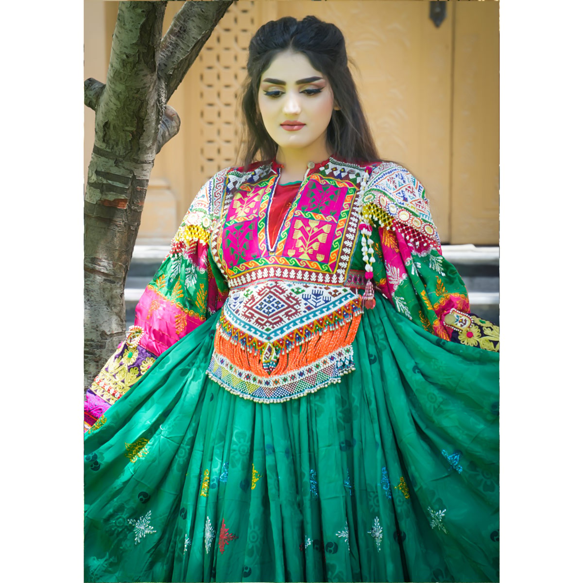 Velvet Kuchi Embroidered Cultural dress women 2