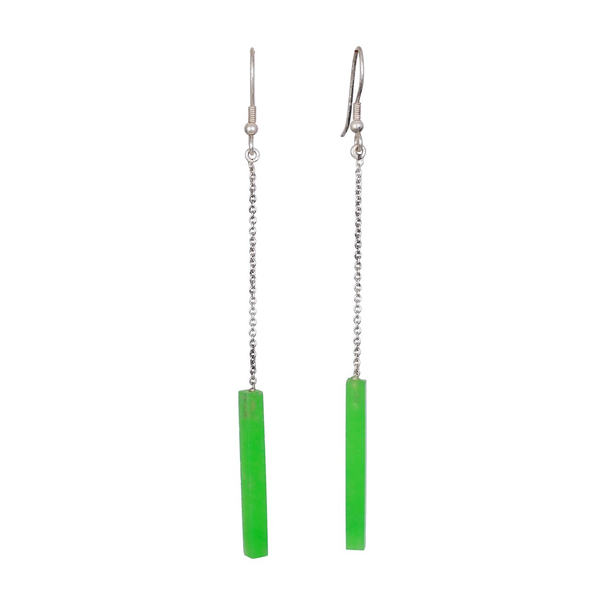 Green Jet Stone Jewelry Set | Sterling Silver Pendant & Earrings 3