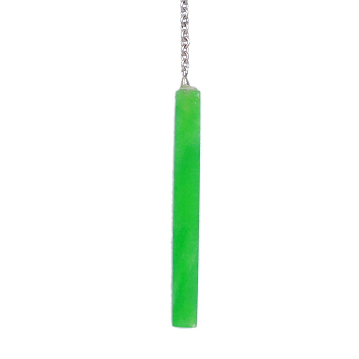 Green Jet Stone Pendant | Sterling Silver Lariat Locket 2