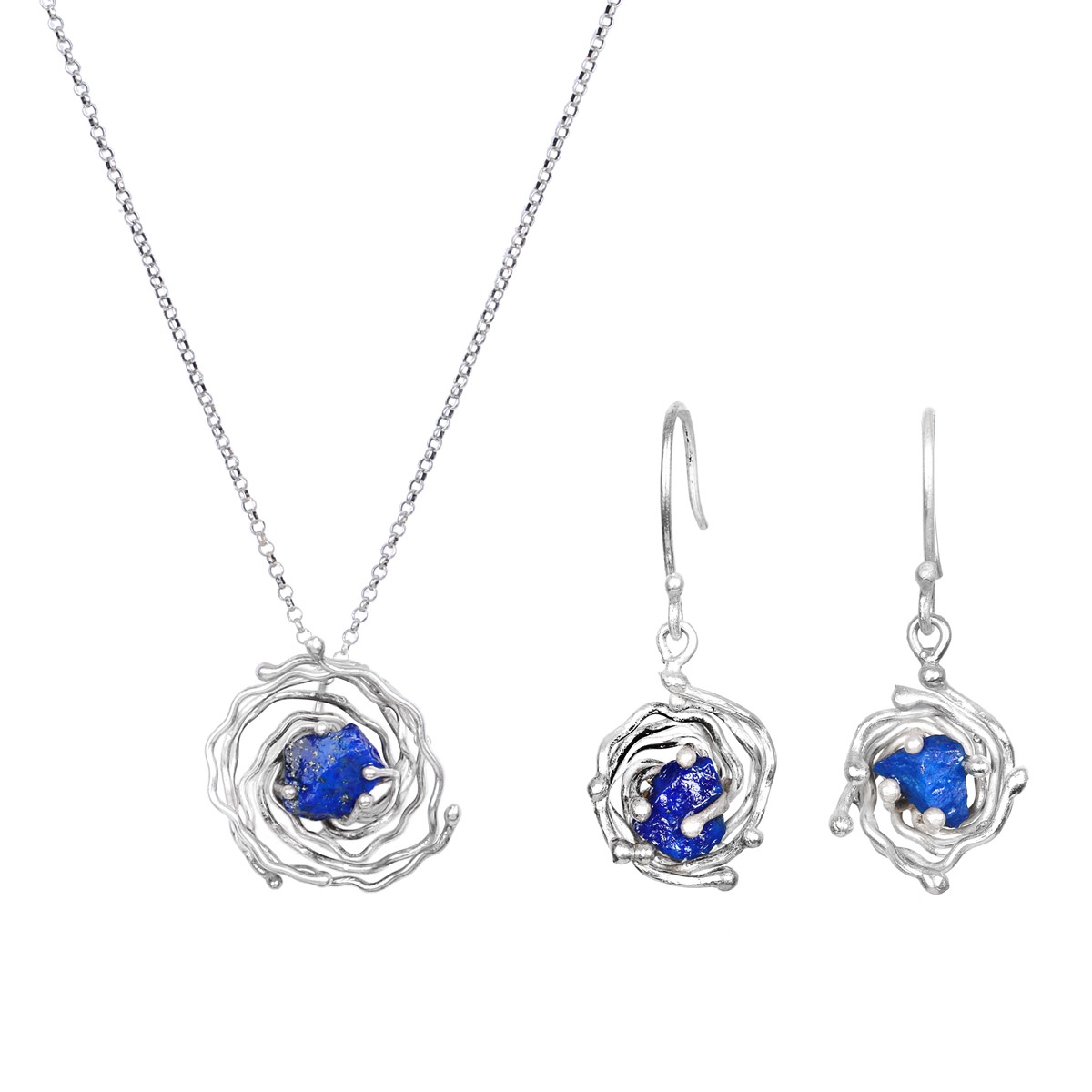 Lapis Necklace with Earrings 1