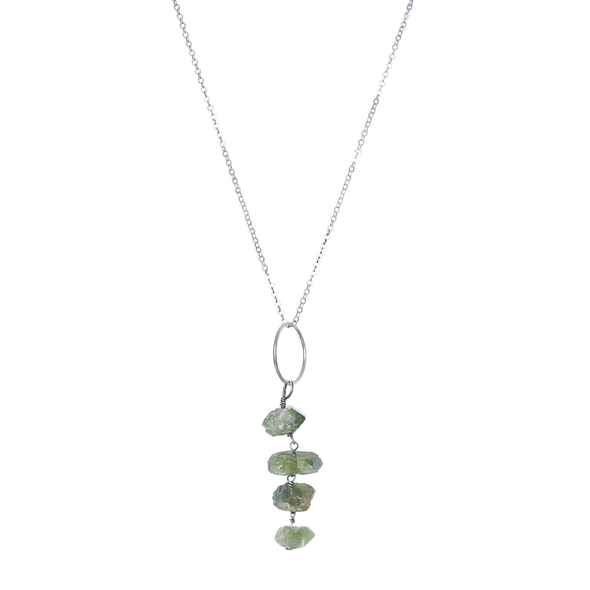 Green Jewelry Set | Sterling Silver Pendant & Earrings 2