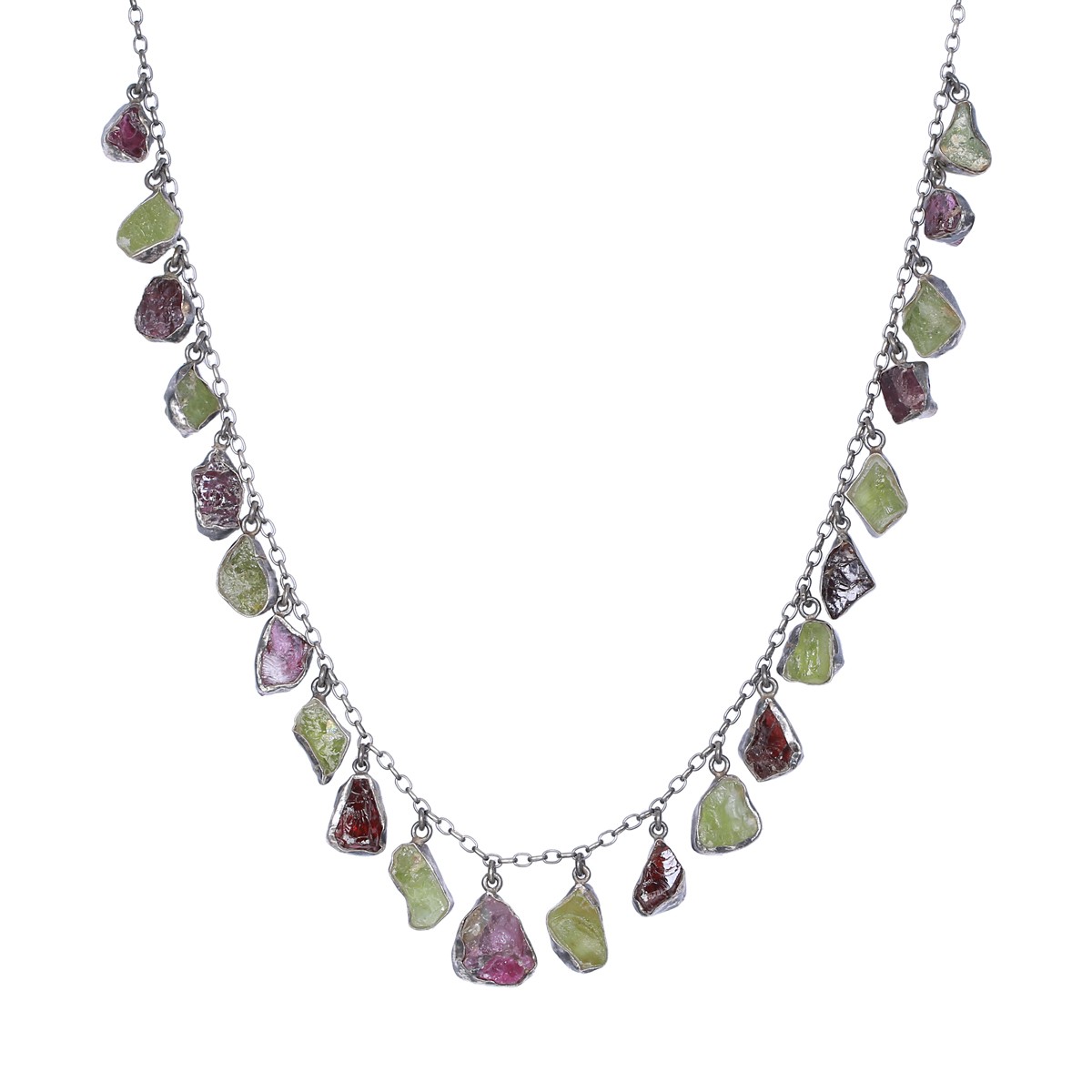 Multi-Stone Charm Necklace | Sterling Silver Choker Necklace 1