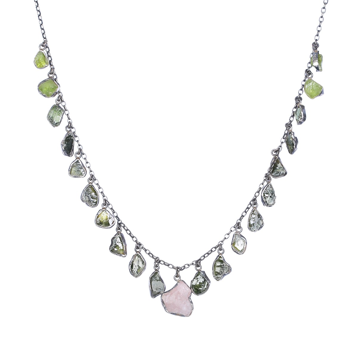 Beruj Stone Charm Necklace | Sterling Silver Gemstone Necklace 1