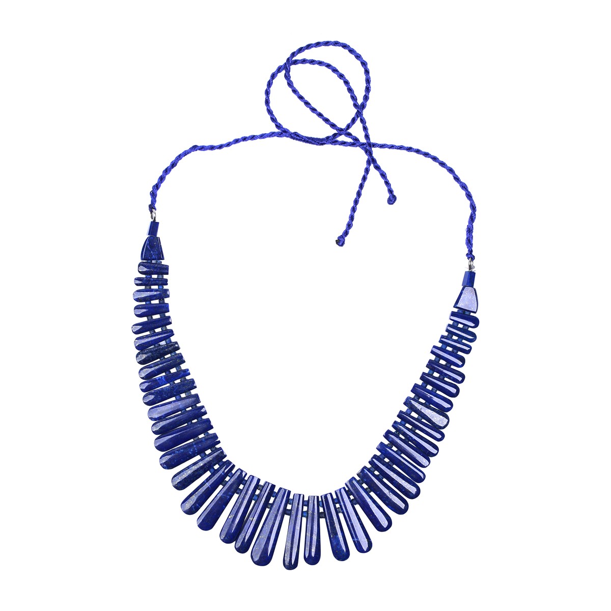 Blue Lapis Lazuli Jewelry Set | Sterling Silver Choker Necklace, Teardrop Earrings & Bracelet 2