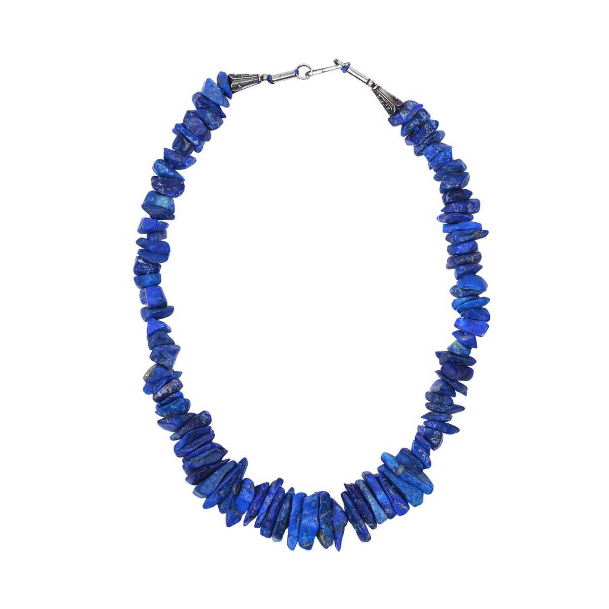 Lapis Lazuli Stone Jewelry Set | Sterling Silver Choker Necklace & Marquise Earrings 2