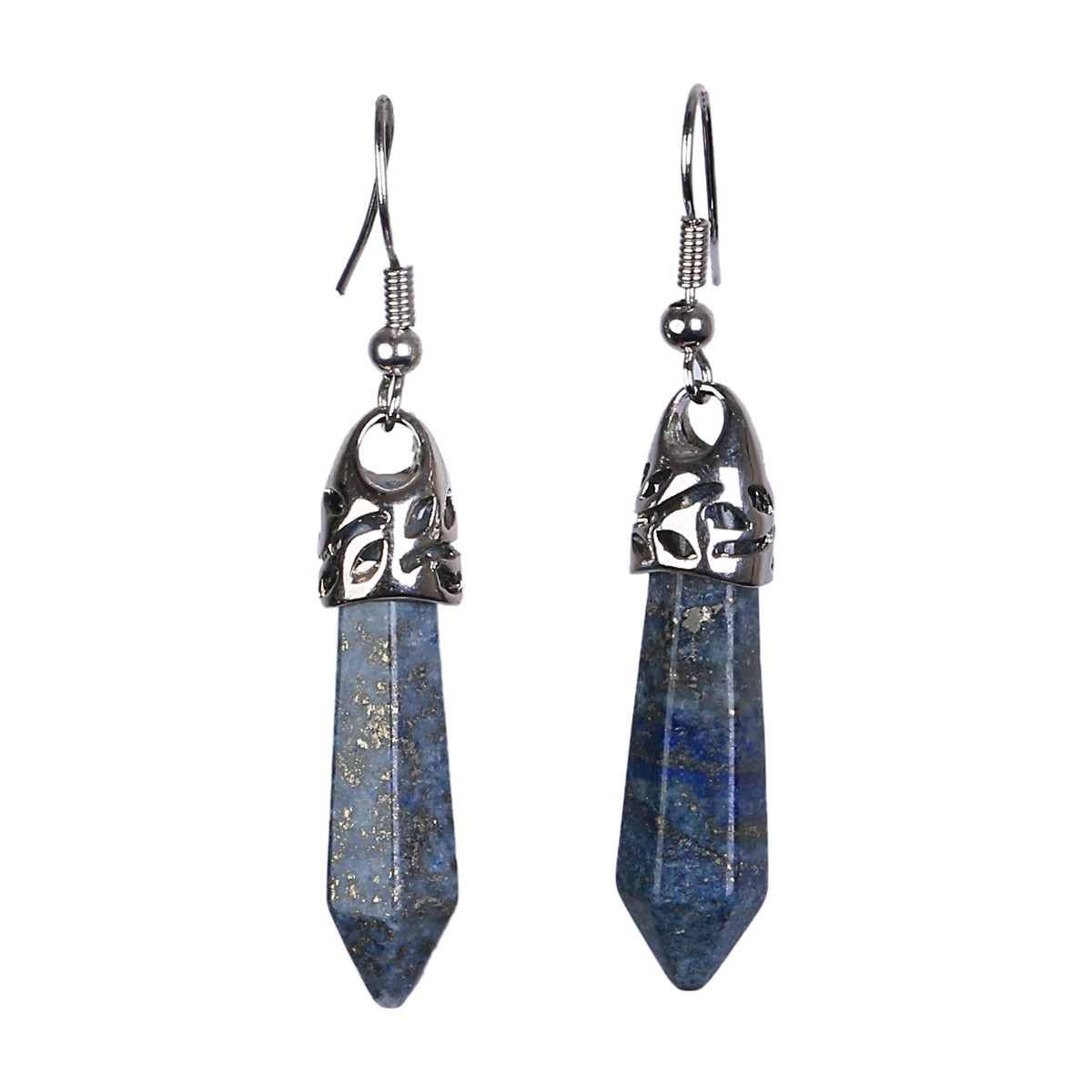 Lapis Lazuli Stone Jewelry Set | Sterling Silver Choker Necklace & Marquise Earrings 6