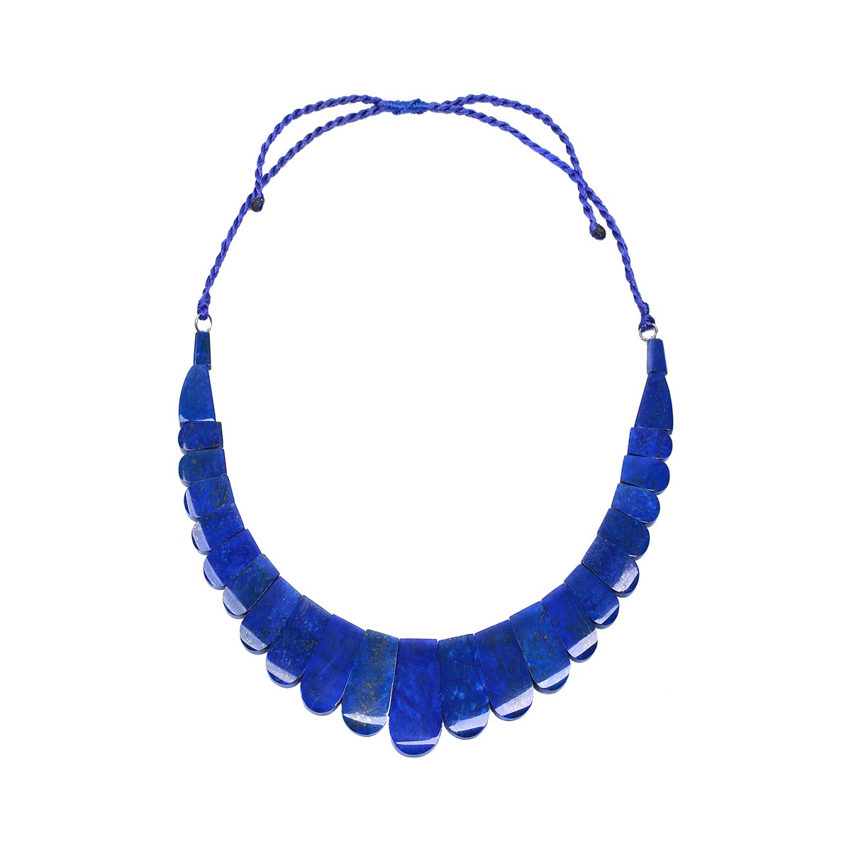 Denim Blue Lapis Stone Necklace | Braided Collar Necklace 1
