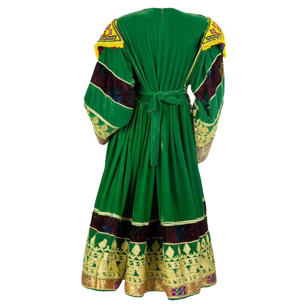Plated Velvet Dress With Cherma and Mirror Work | Gande Afghani 3