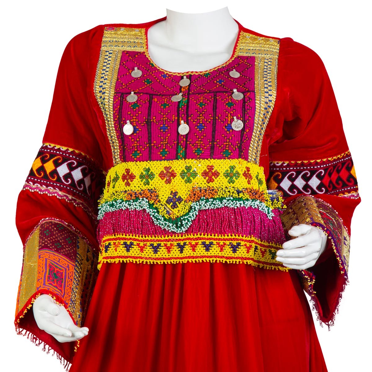Fancy Pauli Design Red Velvet Dress | Gande Afghani 2