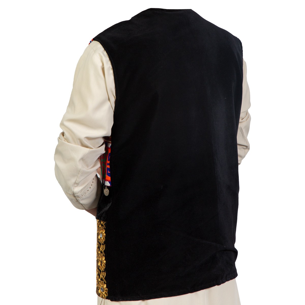 Black Waistcoat With Coin and Cherma Embroidery | Men's Vest 3