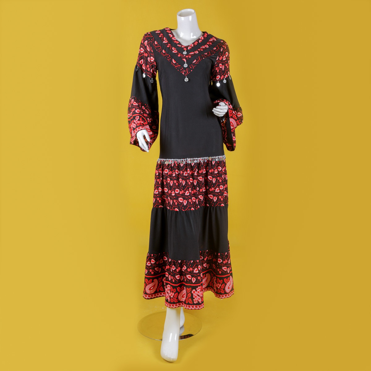 Black Hazaragi Embroidered Long Dress | Gol Negar Prarie Skirt Casual Wear Maxi 1