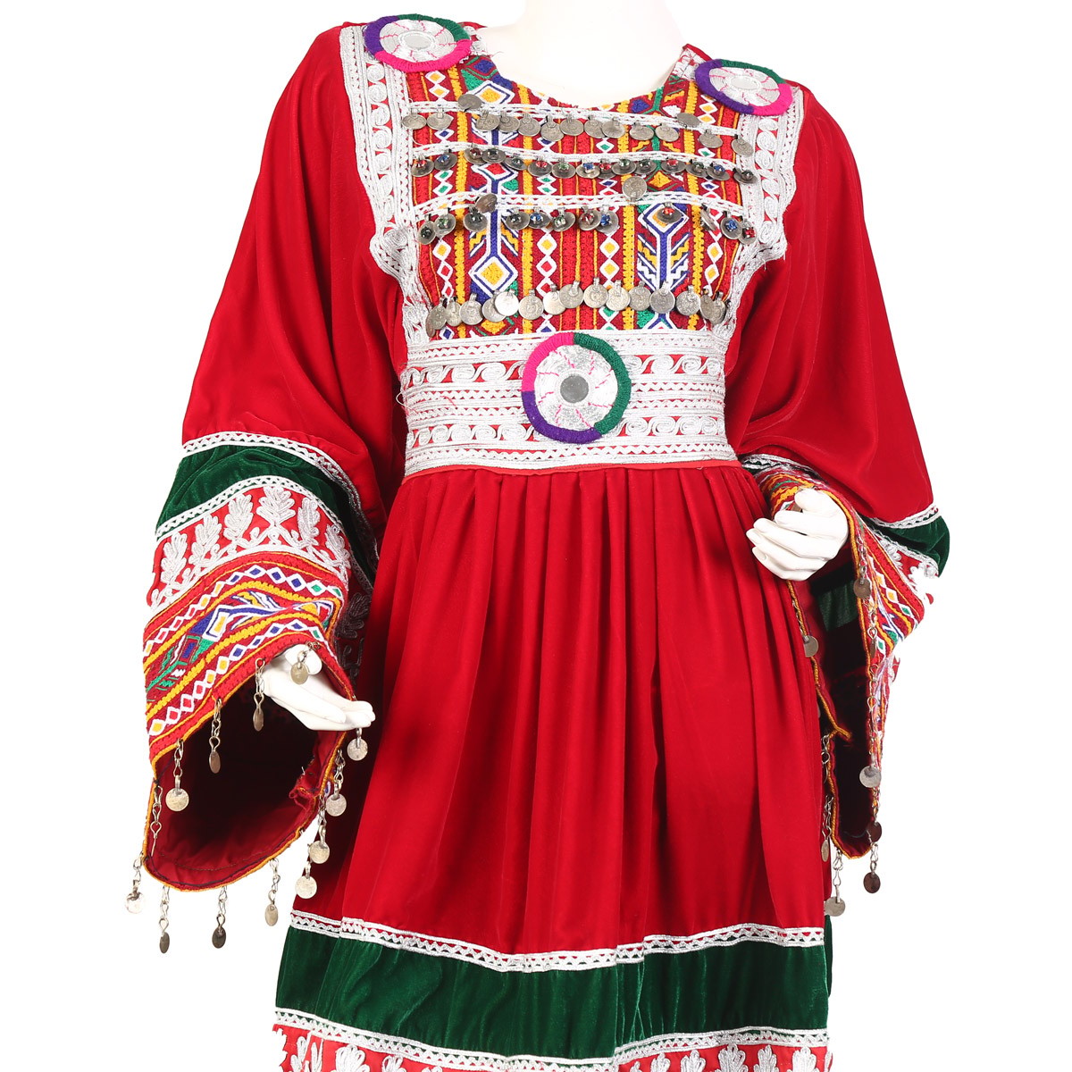 Bamyani Design Handmade Red Afghan Kuchi Dress 3