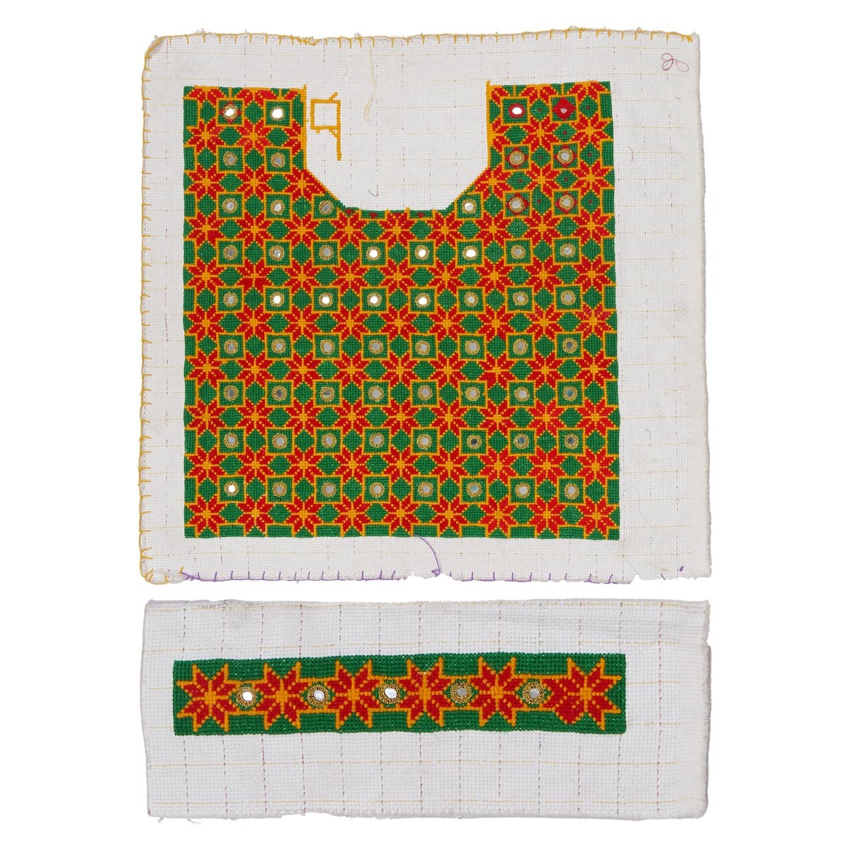 Graph Embroidered Handmade Dress Patch 1