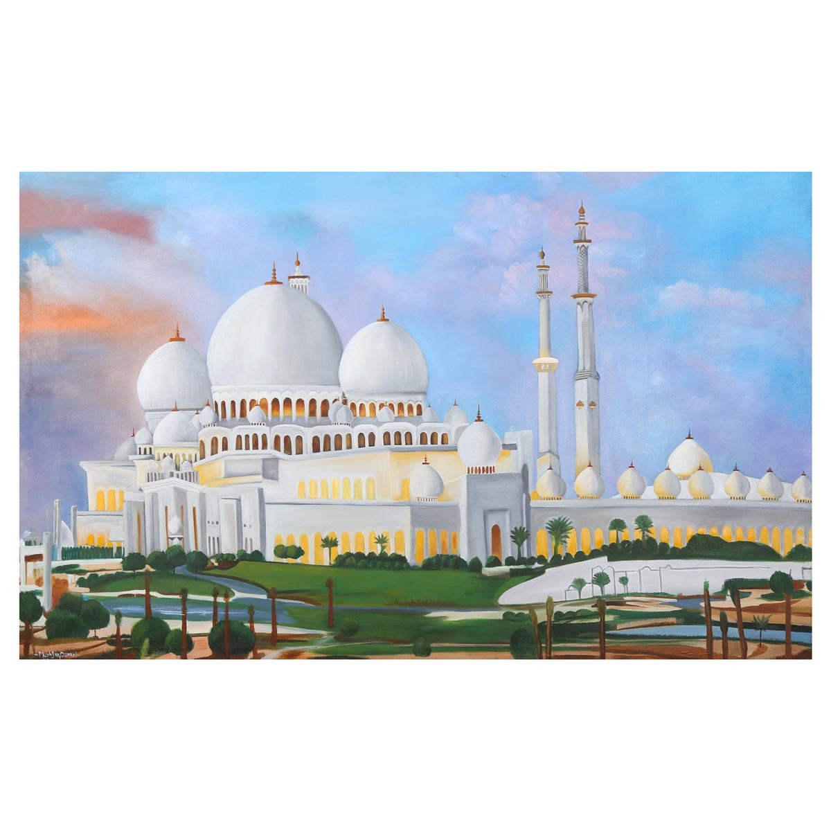 Abu Dhabi Sheikh Zayed Masjid Painting| Oil Color on Canvas 1