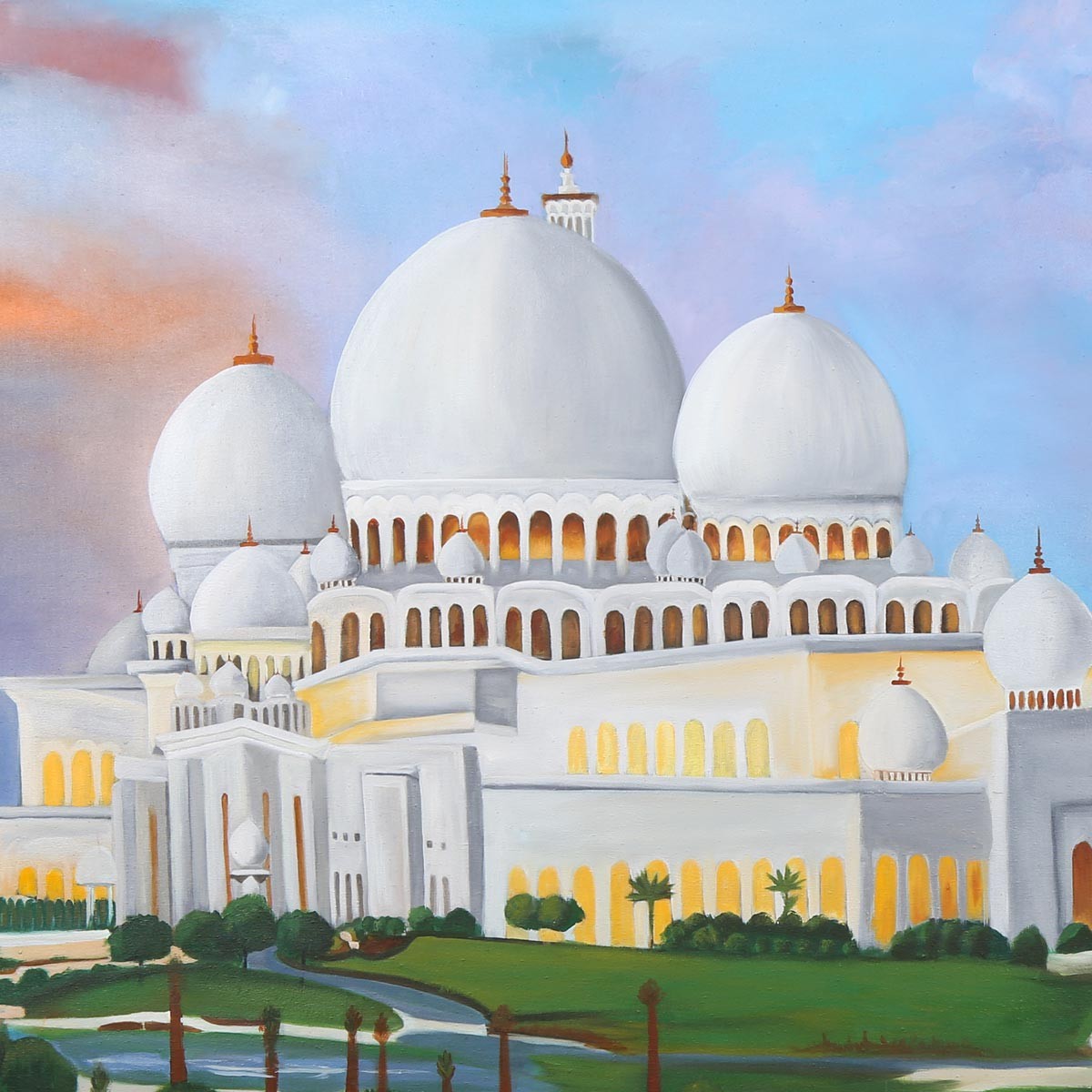 Abu Dhabi Sheikh Zayed Masjid Painting| Oil Color on Canvas 2