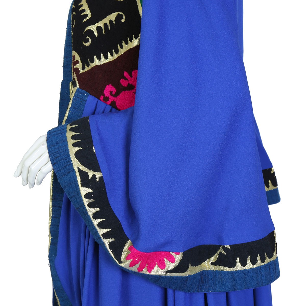 Afghan Blue Crepe Long Dress 3