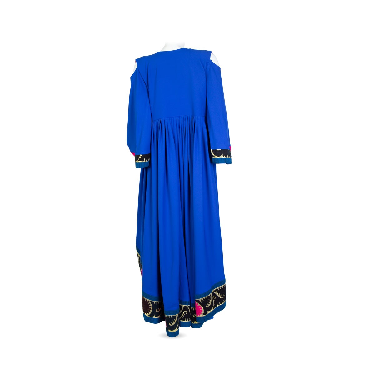 Afghan Blue Crepe Long Dress 4