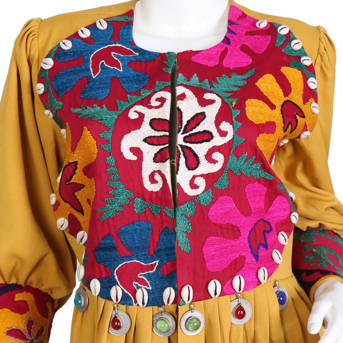 Afghan Dark Yellow Long Dress  2