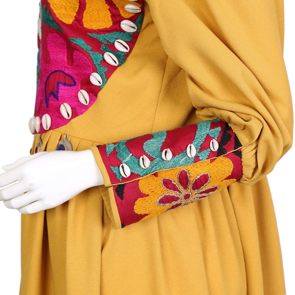 Afghan Dark Yellow Long Dress  3