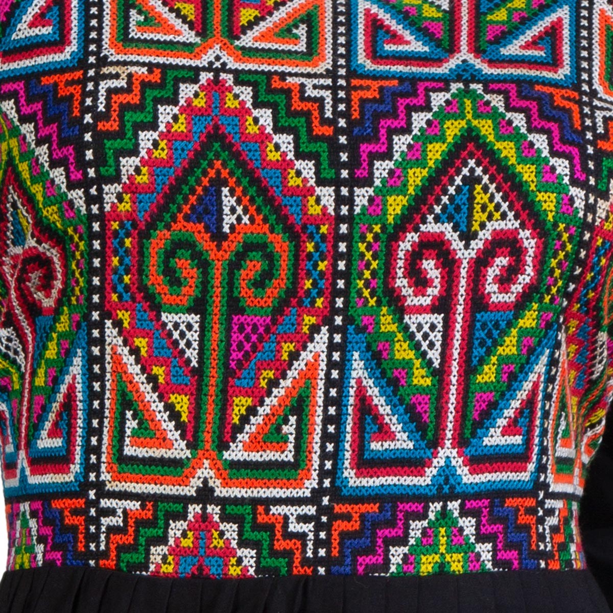 Black Cotton Party Dress | Fancy Frock With Cross-stitch Embroidery 3