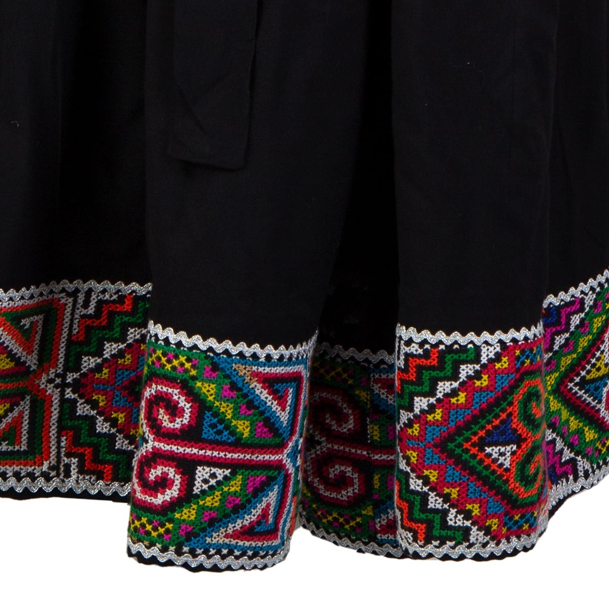 Black Cotton Party Dress | Fancy Frock With Cross-stitch Embroidery 4